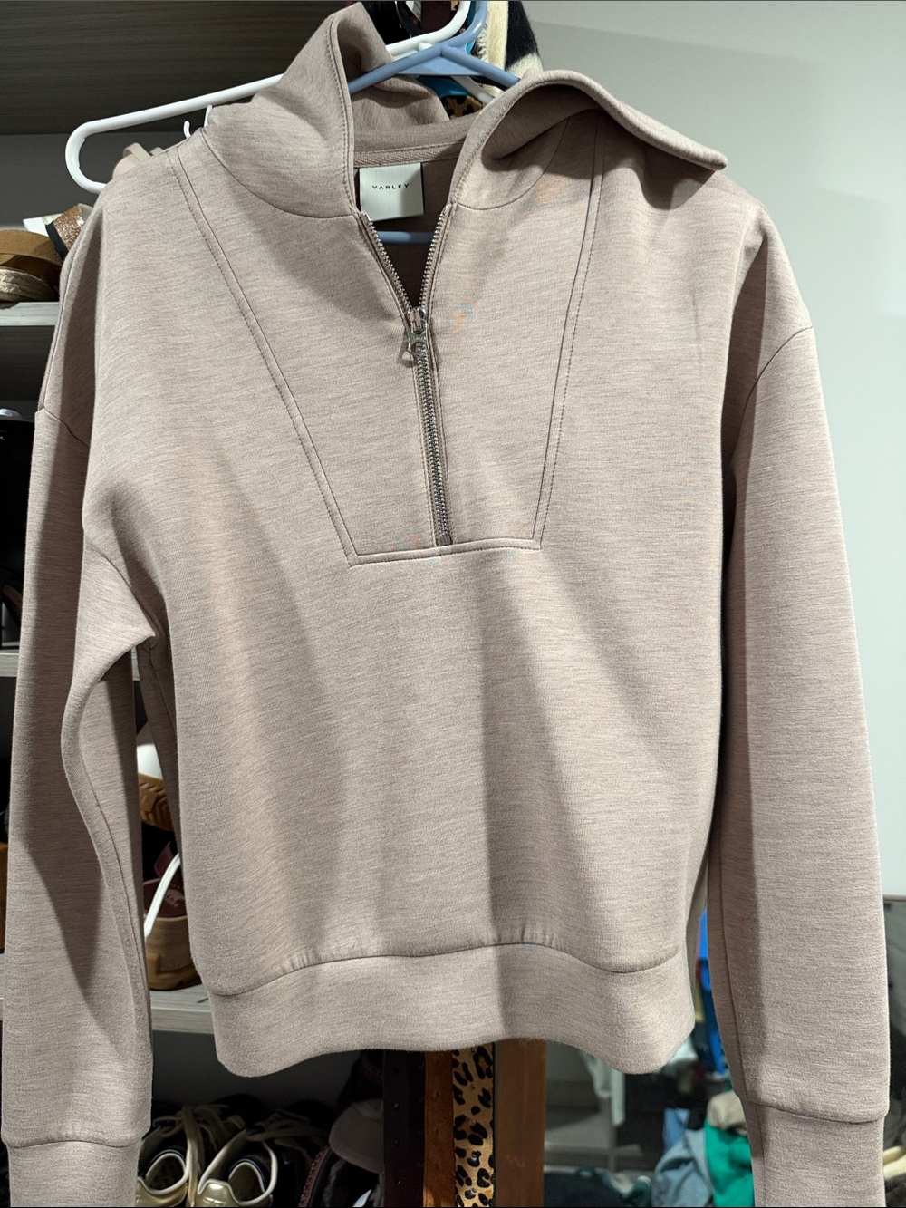 Varley Half-Zip women’s Sweater in Taupe